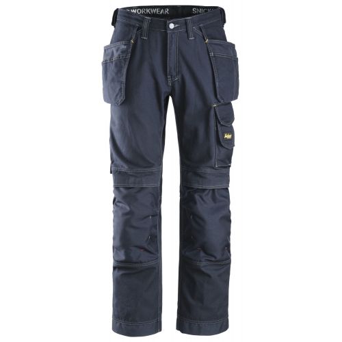 3215 Pantalones largos de trabajo algodón Comfort bolsillos flotantes Azul marino
