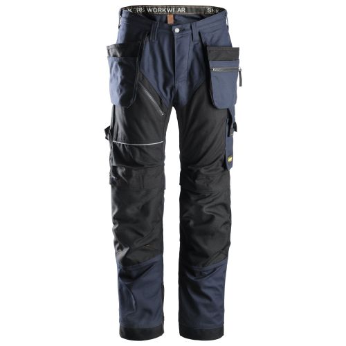 Snickers Workwear 6215 Pantalón largo RuffWork Algodón con bolsillos flotantes azul marino-negro T.248