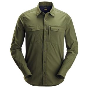 Camisa manga larga LiteWork 8521 verde caqui 3XL