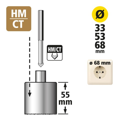 Juego de sierras de corona de perforación, recubrimiento de carburo de tungsteno, 5 piezas - Imagen 3