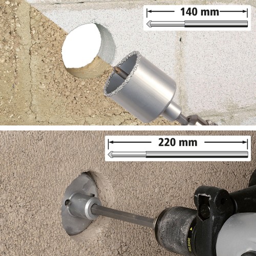 Juego de sierras de corona de perforación, recubrimiento de carburo de tungsteno, 5 piezas - Imagen 4