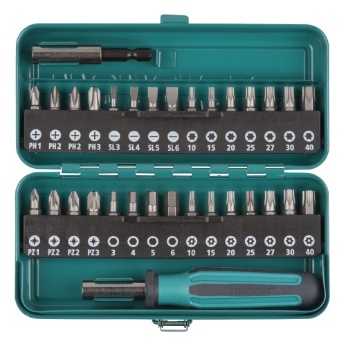 Caja de puntas, ranura/estrella (PH/PZ) / TORX® (T) / TORX® con agujero / hexágono interior, 32 piezas - Imagen 5