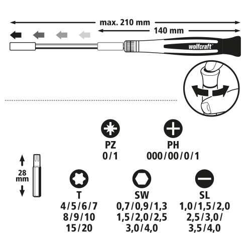 Caja de puntas micro para tornillos pequeños, 32 unidades - Imagen 3