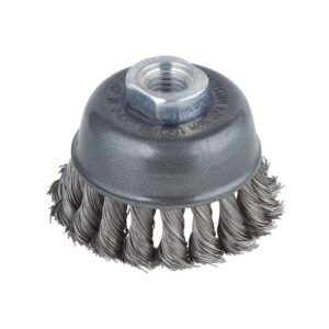 Cepillo de copa de alambre de acero, trenzado