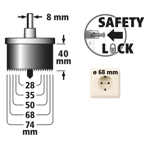 Sierra de corona múltiple "Professional", Ø 28-74 mm - Imagen 2
