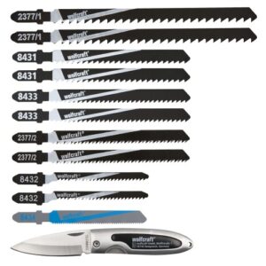 Juego de hojas de sierra de calar, vástago T, 12 piezas