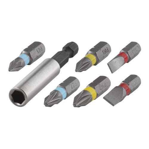 Juego de puntas ranura/estrella (PH/PZ), 7 piezas