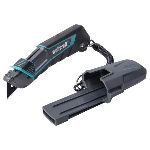 Cúter de cuchilla trapezoidal PRO SAFETY con estuche