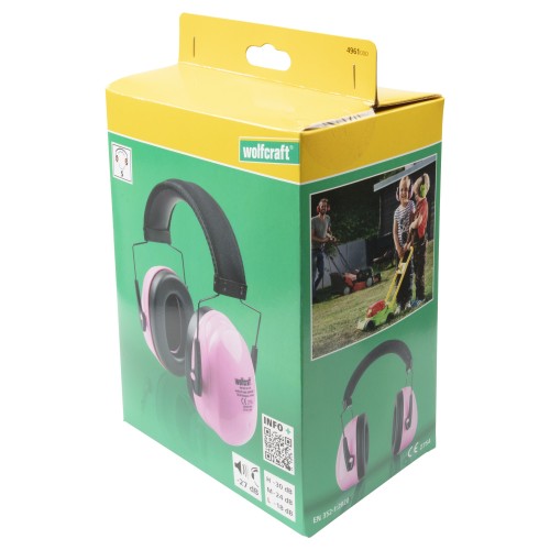 Protector auditivo con orejeras KIDS, rosa - Imagen 3