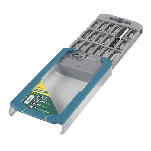 Caja de puntas ranura/estrella (PH/PZ) / TORX® (T), 17 piezas