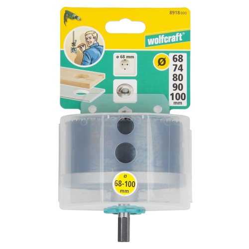 Sierra de corona para montajes eléctricos, Ø 68–100 mm - Imagen 3