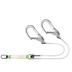 Absorbedor de energía con doble elemento de amarre de cuerda trenzada y ganchos MIRA AY10