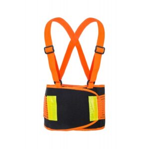 Cinturón antilumbago elástico con tirantes y bandas reflectantes para alta visibilidad WRTT