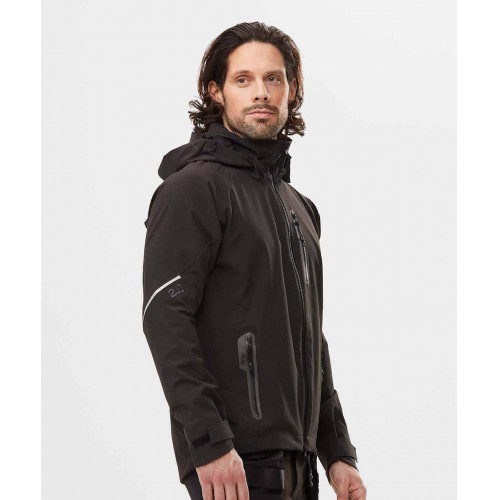 1218 Chaqueta impermeable SoftShell FlexiWork con capucha negro - Imagen 6