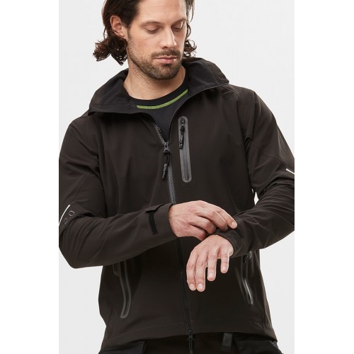 1218 Chaqueta impermeable SoftShell FlexiWork con capucha negro - Imagen 8