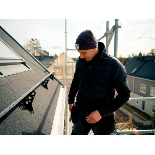 9035 Gorro para el uso diario 100% acrílico gris acero-blanco - Imagen 3