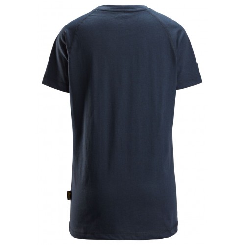 2597 Camiseta manga corta con logo para mujer azul marino jaspeado - Imagen 4