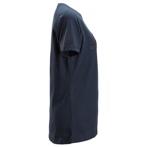 2597 Camiseta manga corta con logo para mujer azul marino jaspeado - Imagen 2