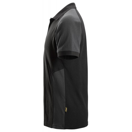 2750 Polo de manga corta bicolor negro-gris acero - Imagen 3