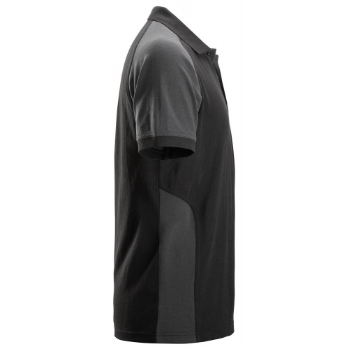 2750 Polo de manga corta bicolor negro-gris acero - Imagen 2