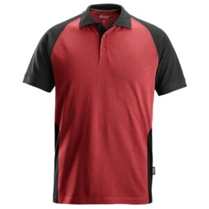 2750 Polo de manga corta bicolor rojo-negro