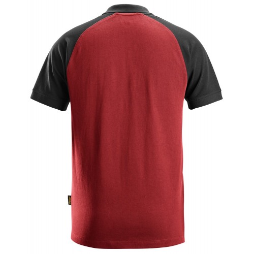 2750 Polo de manga corta bicolor rojo-negro - Imagen 4