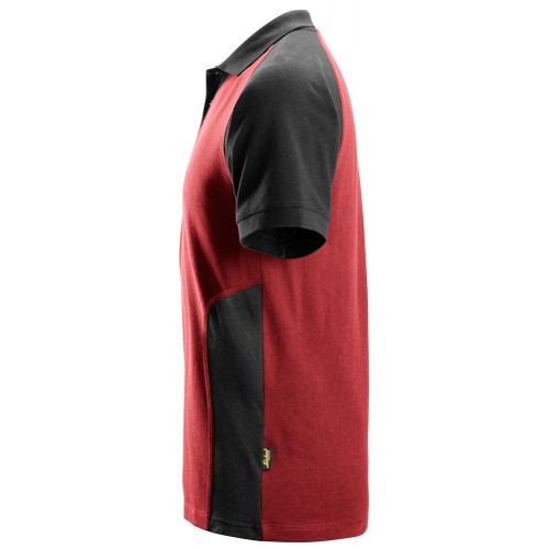 2750 Polo de manga corta bicolor rojo-negro - Imagen 3