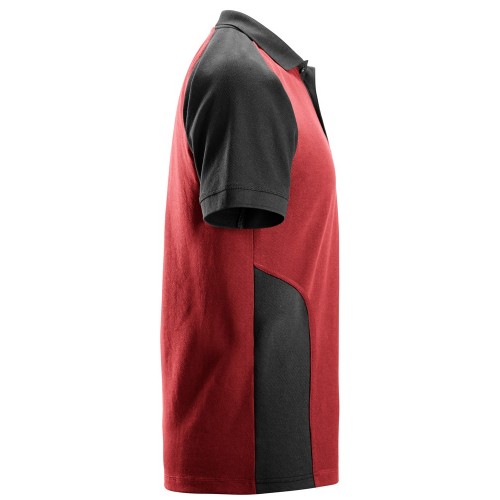 2750 Polo de manga corta bicolor rojo-negro - Imagen 2