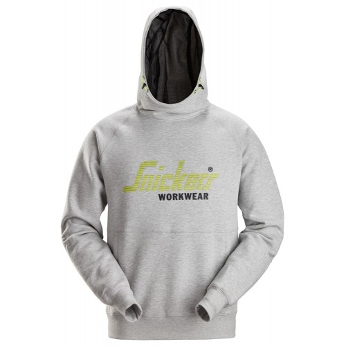 2845 Sudaderas con capucha y logo color gris jaspeado