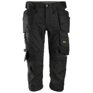 6142 Pantalones pirata de trabajo elásticos bolsillos flotantes AllroundWork Negro