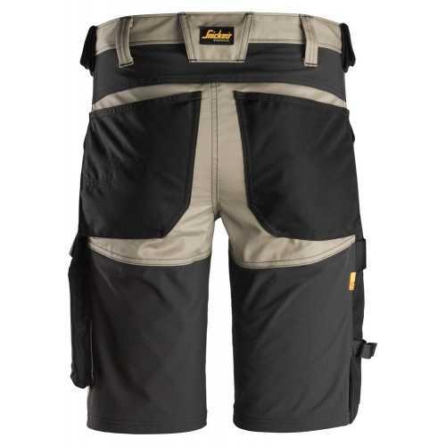 6143 Pantalones cortos de trabajo elásticos Slim Fit AllroundWork beige/ negro - Imagen 4