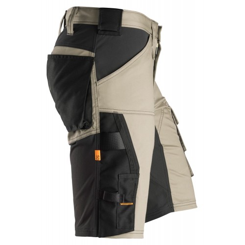 6143 Pantalones cortos de trabajo elásticos Slim Fit AllroundWork beige/ negro - Imagen 2