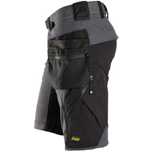 6172 Pantalones cortos de trabajo bolsillos flotantes desmontables FlexiWork color gris acero - Imagen 3