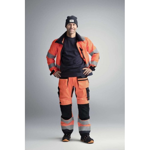 6230 Pantalón Allround Work+ Alta Visibilidad Bolsillos Flotantes CL2 Naranja / Gris acero - Imagen 2