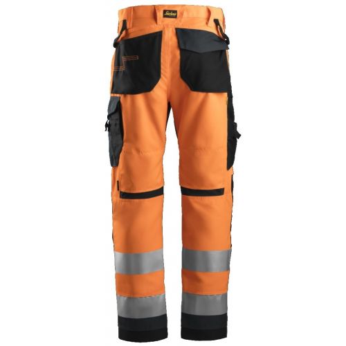 6331 Pantalón AllroundWork Alta Visibilidad CL2 Naranja / Gris acero - Imagen 2