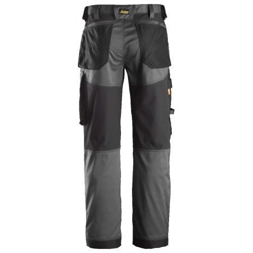 6351 Pantalones largos de trabajo elásticos ajuste holgado AllroundWork Loose Fit color gris acero/ negro - Imagen 2