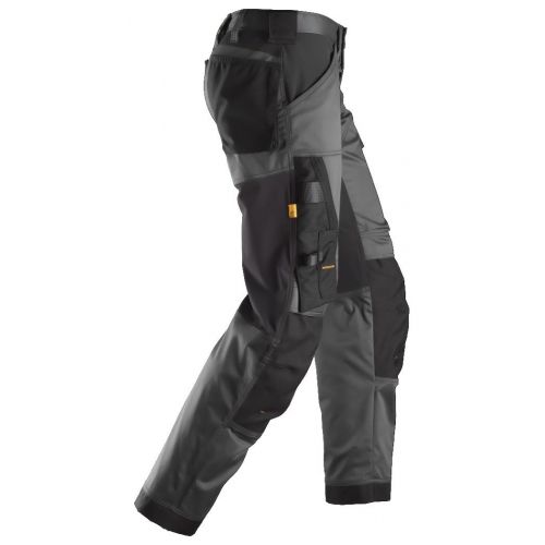 6351 Pantalones largos de trabajo elásticos ajuste holgado AllroundWork Loose Fit color gris acero/ negro - Imagen 3