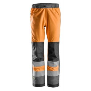 6530 Pantalones largos de trabajo impermeables Waterproof Shell de alta visibilidad clase 2 AllroundWork naranja/ gris acero