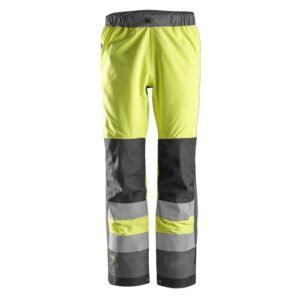6530 Pantalones largos de trabajo impermeables Waterproof Shell de alta visibilidad clase 2 AllroundWork amarillo/ gris acero