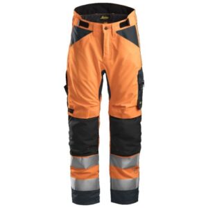 6639 Pantalones largos de trabajo aislantes 37.5® de alta visibiidad clase 2 AllroundWork  naranja/ gris acero