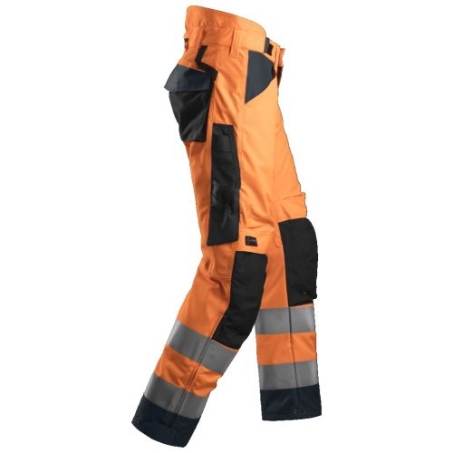 6639 Pantalones largos de trabajo aislantes 37.5® de alta visibiidad clase 2 AllroundWork naranja/ gris acero - Imagen 3