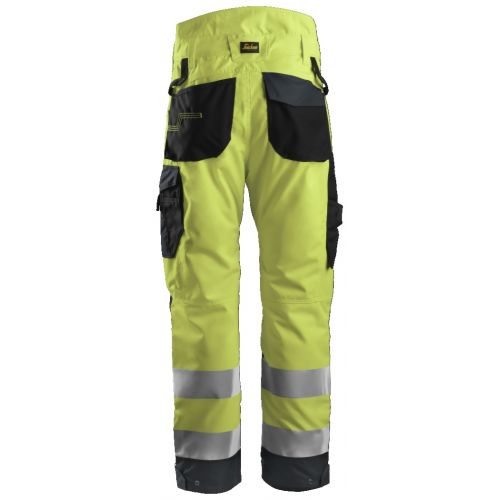 6639 Pantalones largos de trabajo aislantes 37.5® de alta visibiidad clase 2 AllroundWork amarillo/ gris acero - Imagen 2