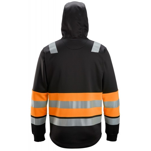 8038 Sudadera con capucha y cremallera completa de alta visibilidad clase 1 negro-naranja - Imagen 4
