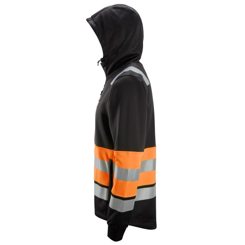 8038 Sudadera con capucha y cremallera completa de alta visibilidad clase 1 negro-naranja - Imagen 3