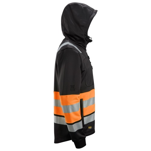 8038 Sudadera con capucha y cremallera completa de alta visibilidad clase 1 negro-naranja - Imagen 2