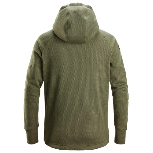 8041 Sudadera con capucha y forro polar Flexiwork verde caqui-negro - Imagen 2