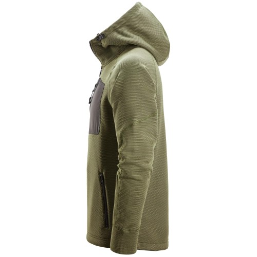 8041 Sudadera con capucha y forro polar Flexiwork verde caqui-negro - Imagen 3