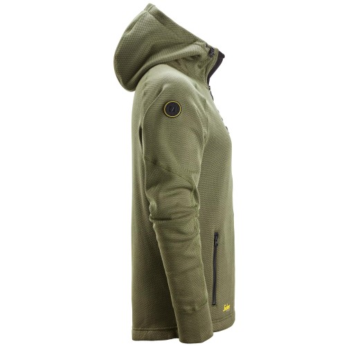 8041 Sudadera con capucha y forro polar Flexiwork verde caqui-negro - Imagen 4