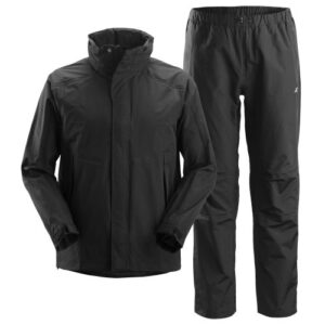 8378 Juego de chubasquero y pantalones impermeables negro