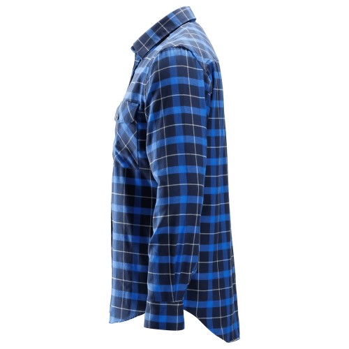 8516 Camisa de manga larga de franela de cuadros AllroundWork azul marino/ azul - Imagen 4